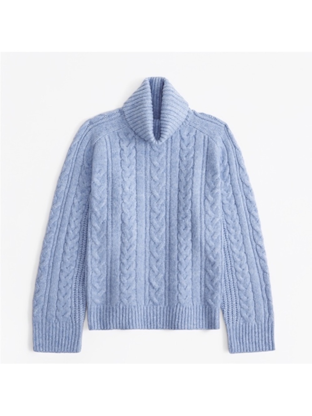 Abercrombie & Fitch Powder Blue Cable Turtleneck Sweater